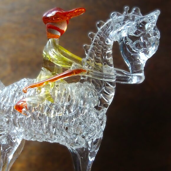 Vintage glass horse and jockey - Picture 1 of 15